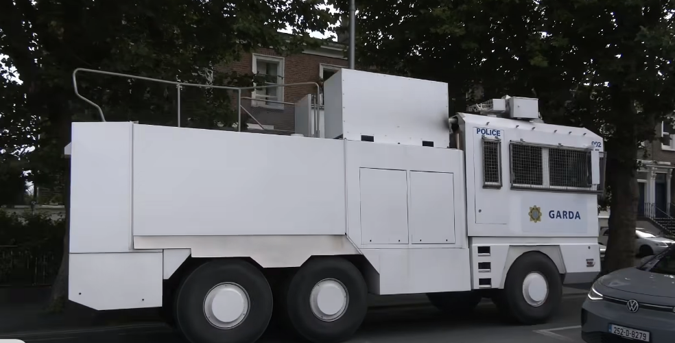 Water cannon trucks deployed to Dublin ahead of protests during Donald Trump visit
