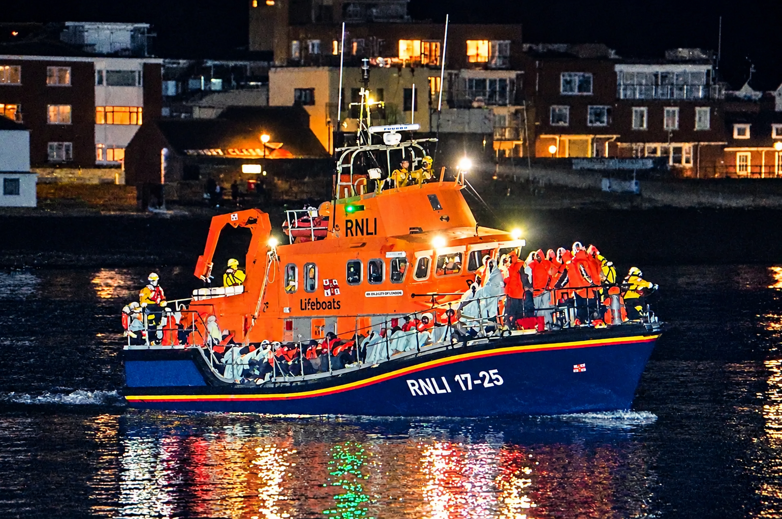 Migrant boat brought into Gosport by RNLI after crossing from Normandy